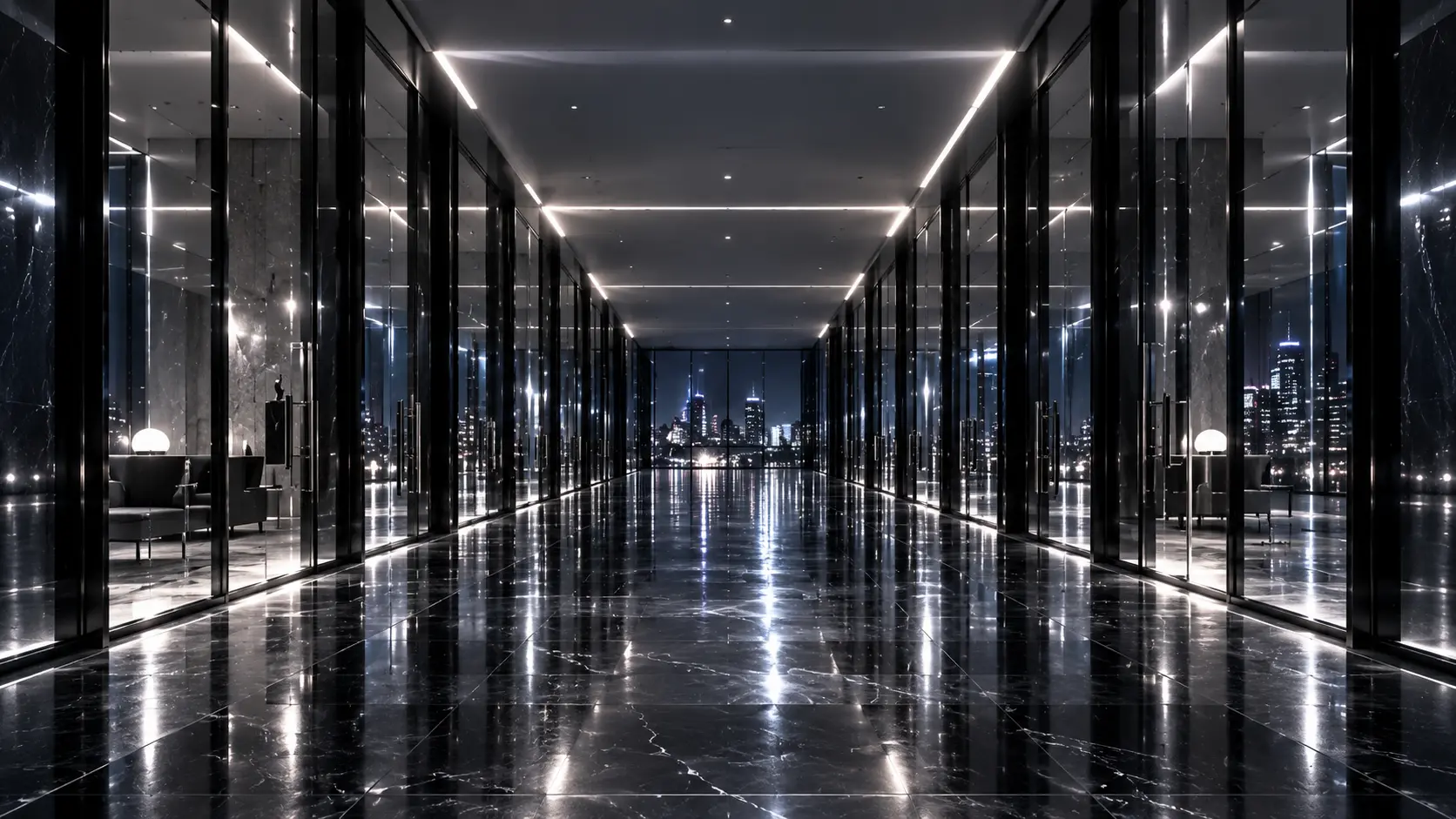 The AFTERIMAGE Glass Corridor environment