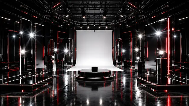 The black, chrome and white Flash Studio environment for DON’T BLINK