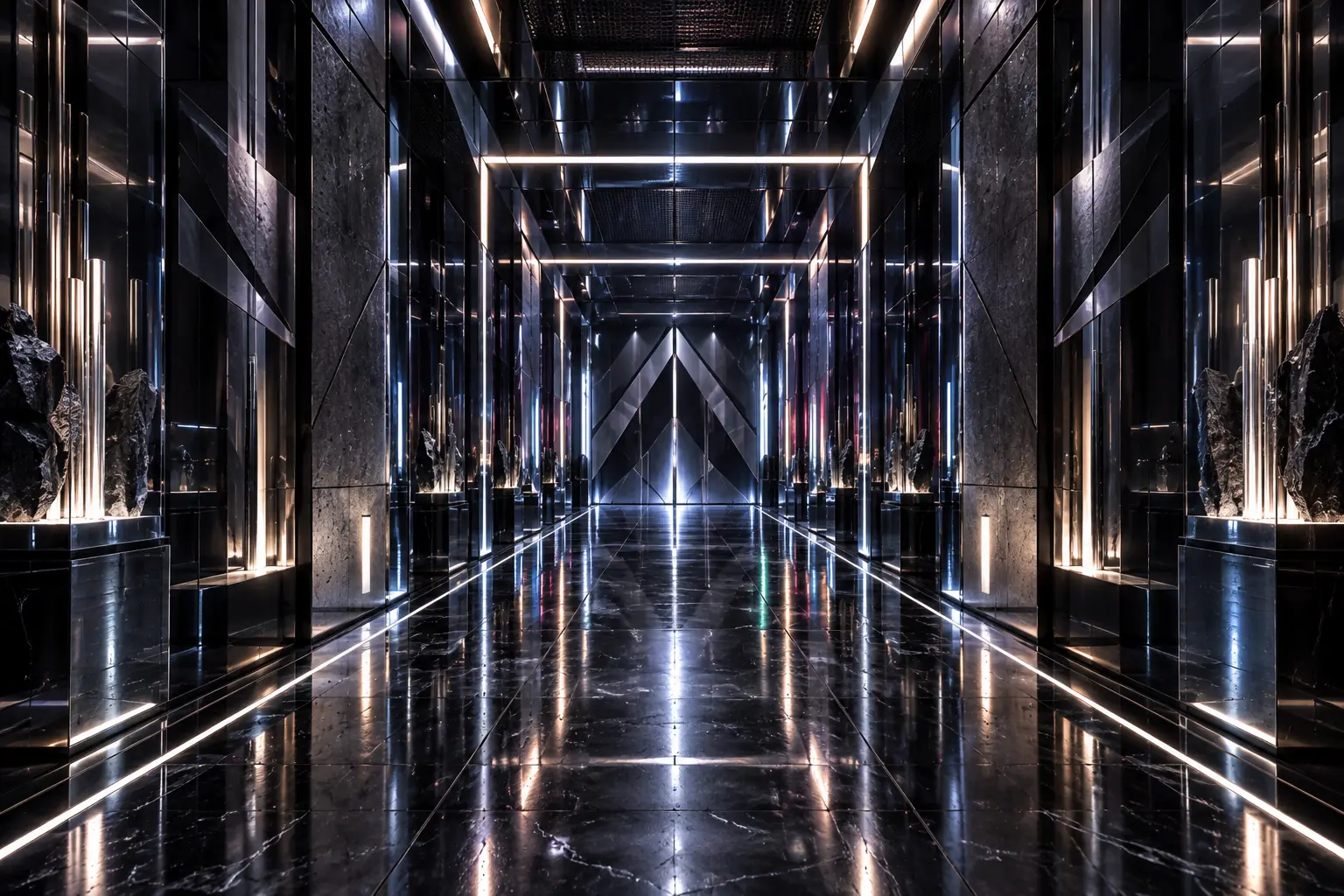 The DRESS CODE CHAOS Chrome Corridor environment