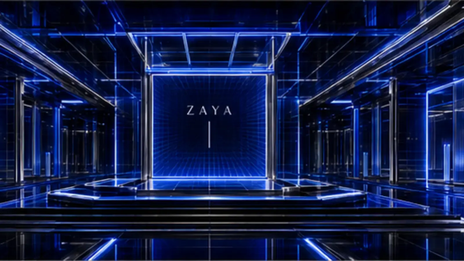 The blue illuminated Cobalt Grid environment from TAKE FORM